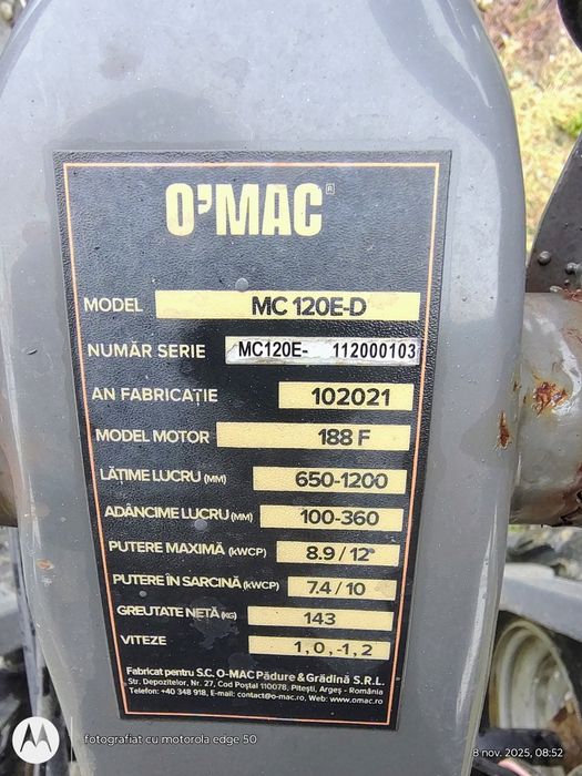 Vând Motocultor O'MAC 1200 ED Disel