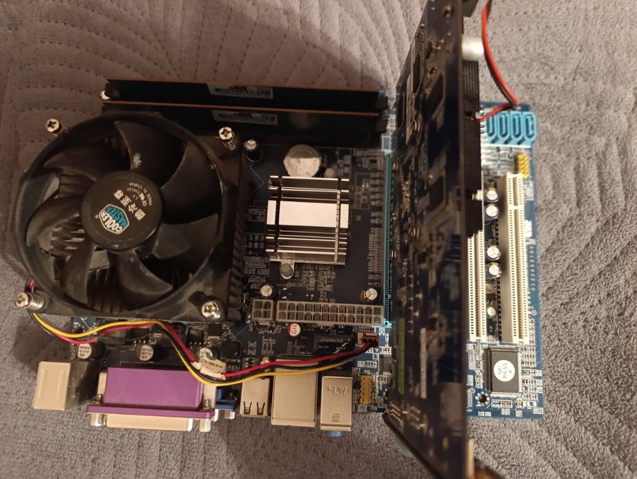 Мат плата+процессор+куллер+видеокарта+озу