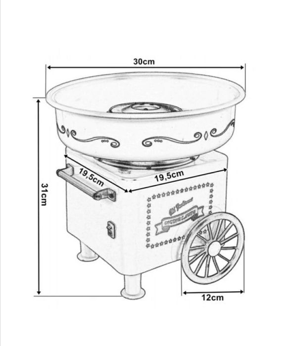 Aparat de facut vata de zahar pe bat culoare roz sau rosu