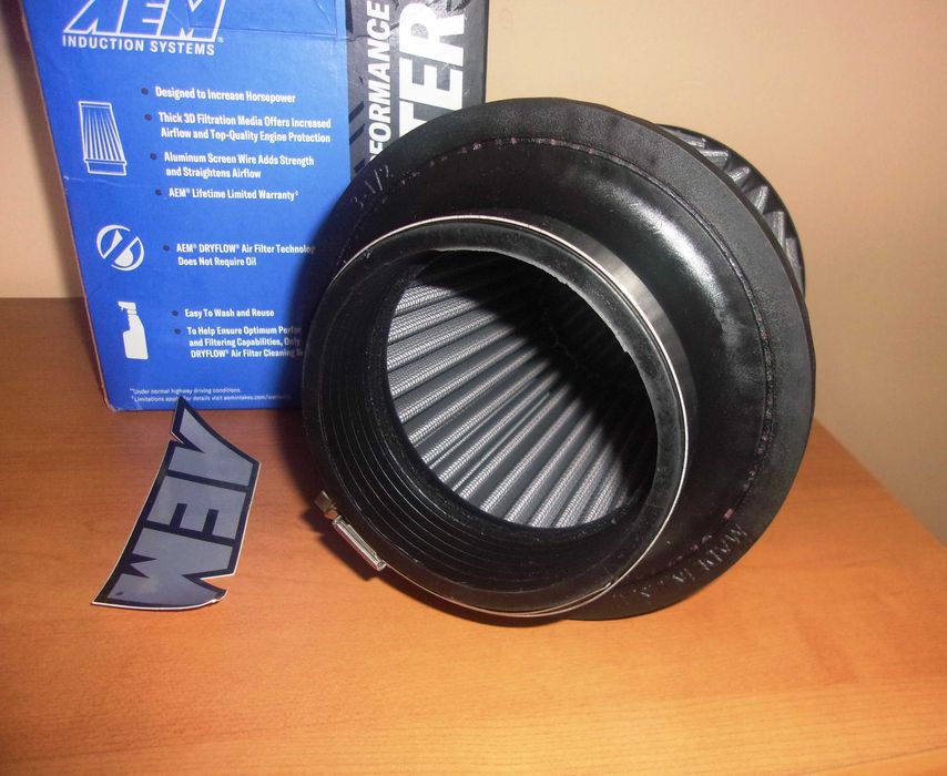 Спортен филтър AEM, сух филтър - made in USA, отвор 90мм, промо цена!