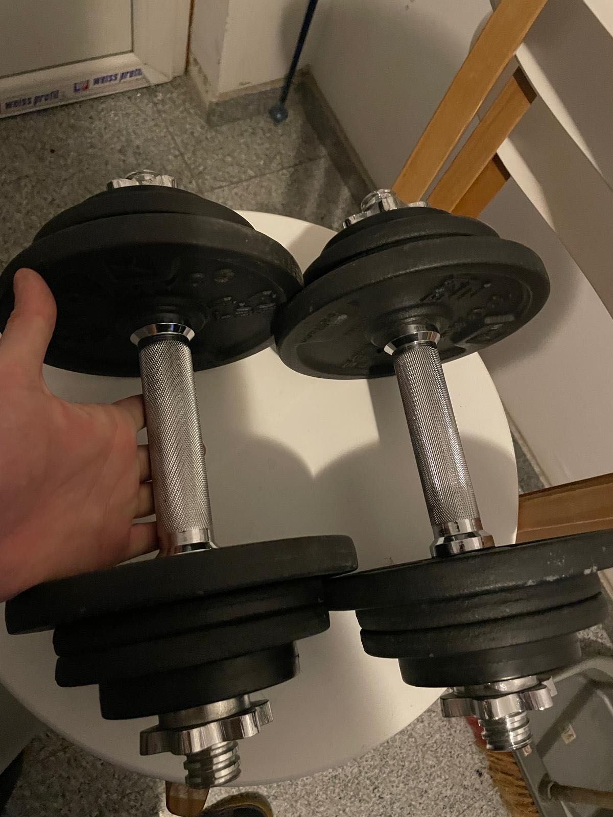 Banca multifunctionala reglabila + gantere reglabile incluse 2Kg- 14Kg
