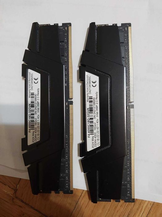 32GB DDR4 G.Skill Ripjaws - 3600Mhz, CL16 / 4000Mhz. CL18