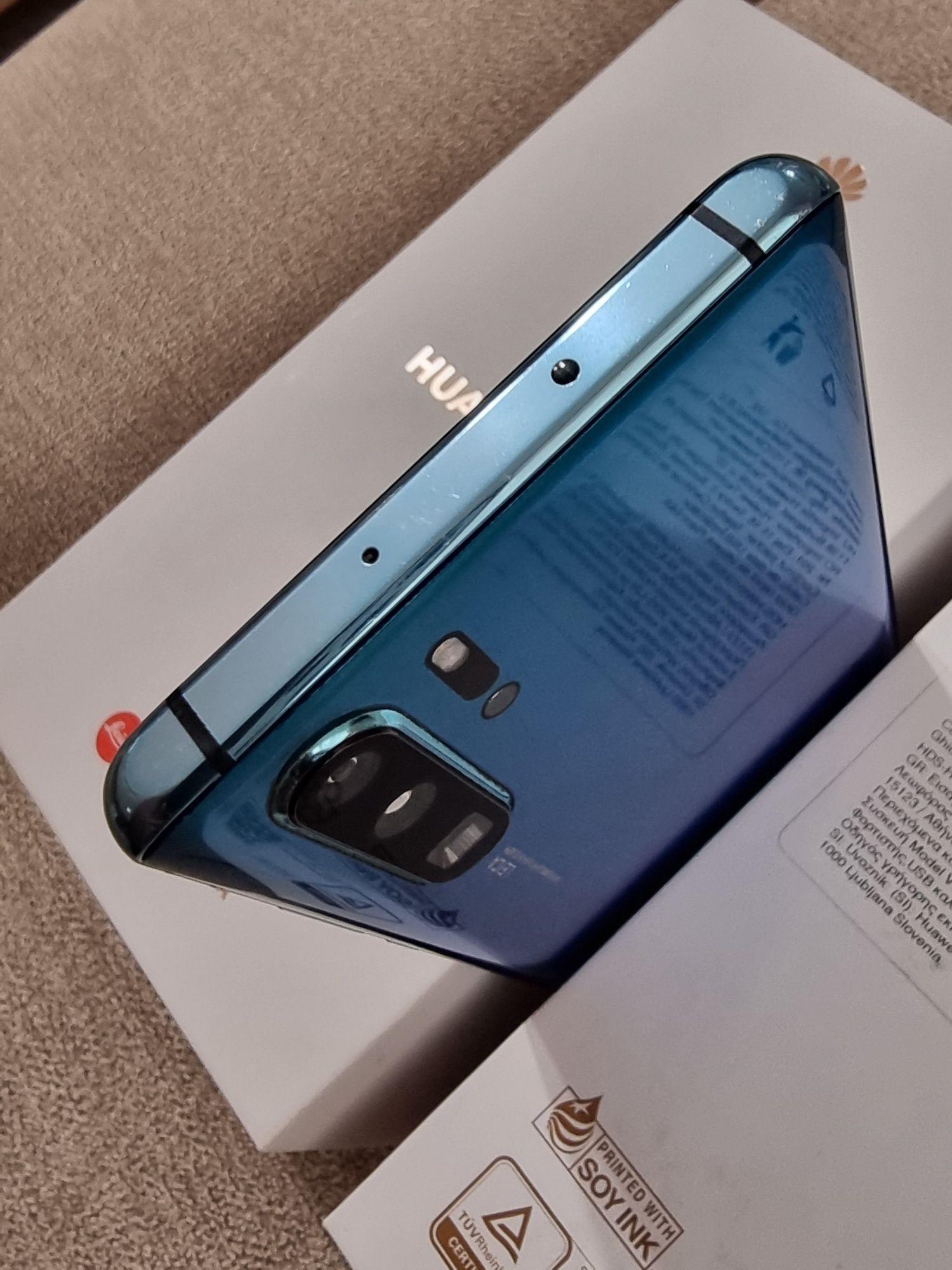 Huawei P30 Pro 128Gb, 6Gb Ram, Aurora Blue, Folie Silicon, Husa Noua C