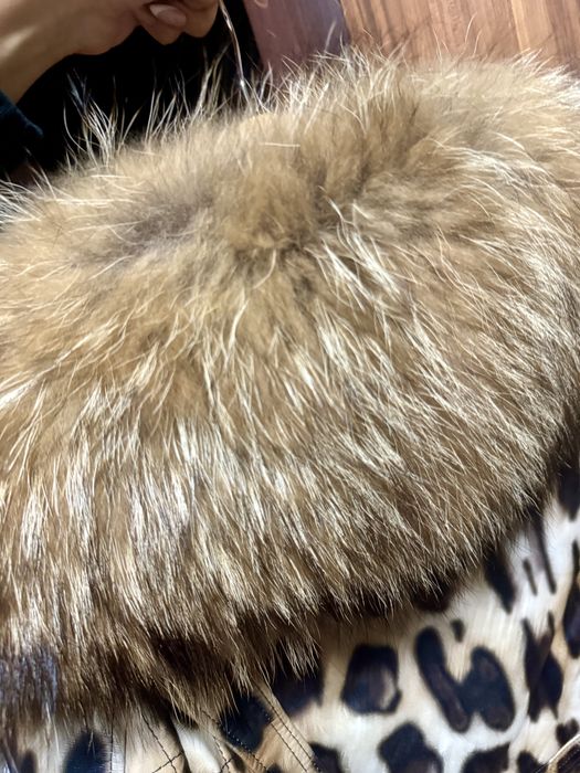 Кожено яке с огромна яка от ракун