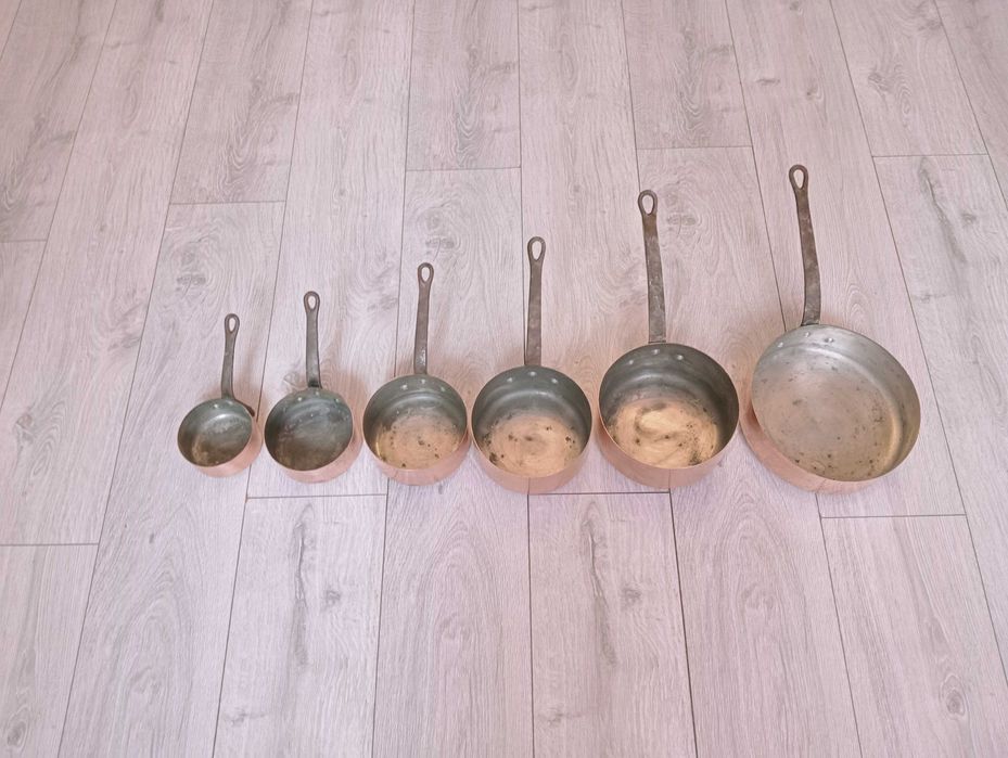 Set 6 cratițe cupru cu mânere din fier MADE in Fanta
