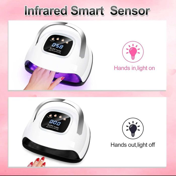 Професионална UV/LED лампа за маникюр 220W, 57 LED,авто сензор,таймер