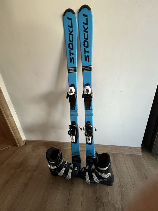 Schiuri elvetiene STOKLI RACE TEAM 130 cm cu legaturi SALOMON