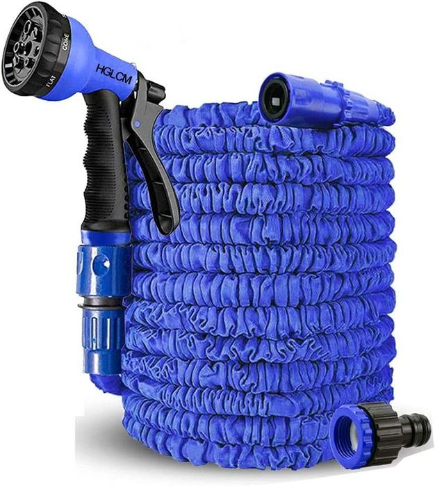 НОВ! Разтегаем градински маркуч, до 15 метра, с пистолет