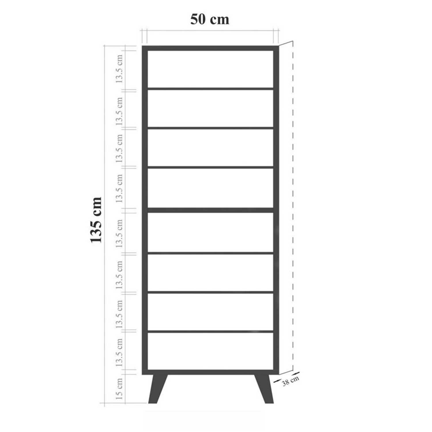 Шкаф за обувки Puzzle-home HM8954, ПДЧ, Два цвята, 50Χ38Χ135Hcm.