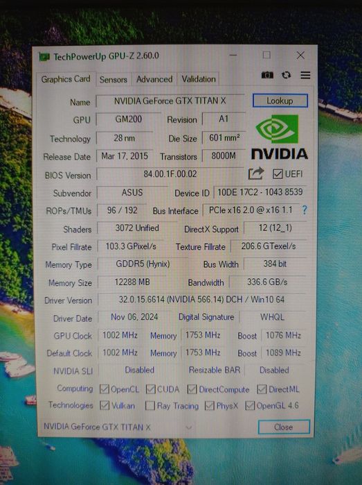 Nvidia gtx titan x 12 gb hybrid watercooled