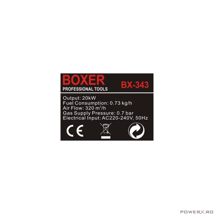 Incalzitor Gaz 20KW BX343 20kw Pornire Manuala Boxer