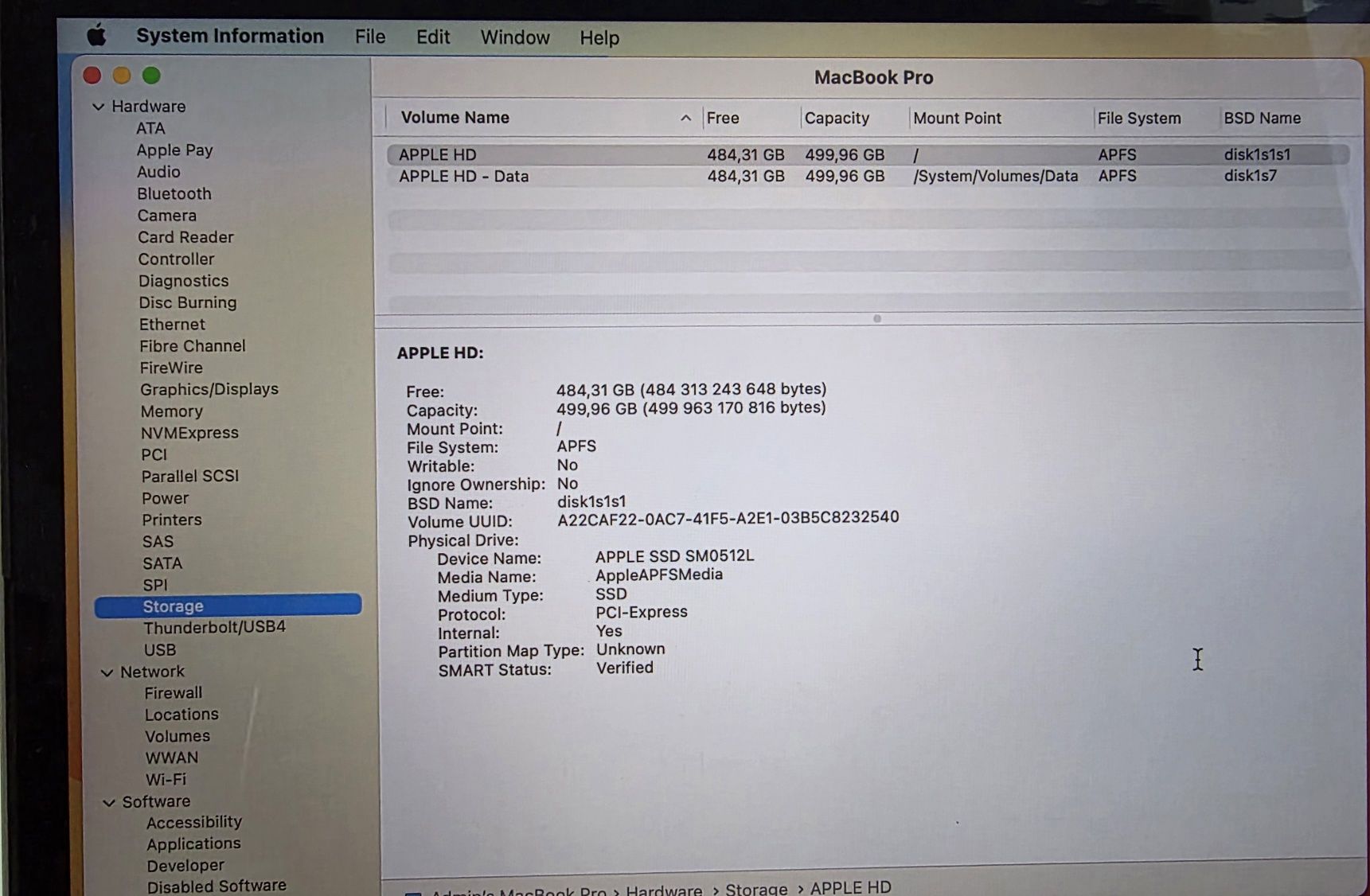Macbook Pro 2017 15' 500GB 2,9Ghz QC i7