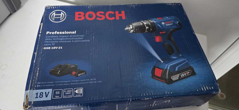 BOSCH GSB 18-21 BORMASINA Filetanta Cu Percutie Profesionala NOU..