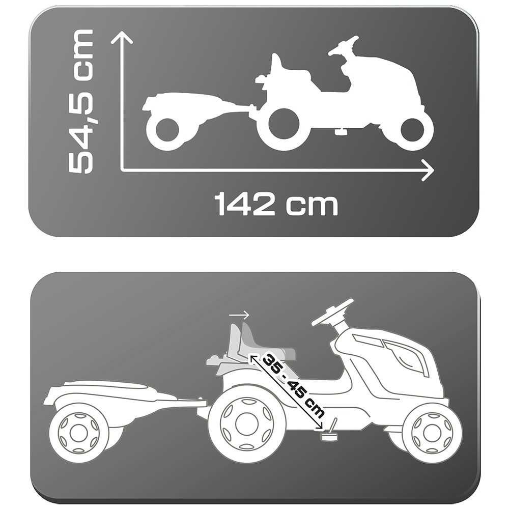 Tractor cu pedale si remorca Smoby Farmer XL verde/albastru