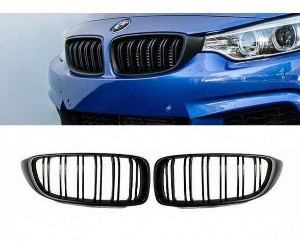 Grile Nari Duble M BMW Seria 4 F32 F33 F36 M4 M-Design, Negru Mat