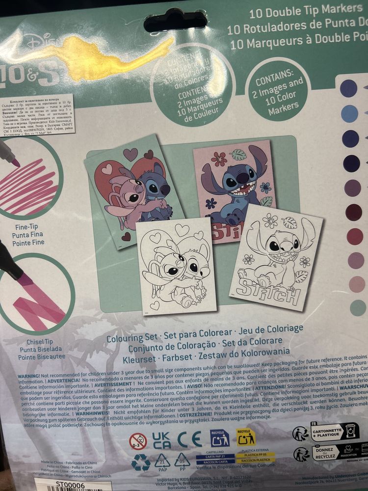 Книжка за рисуване 10бр листа с маркери на Stitch Стич