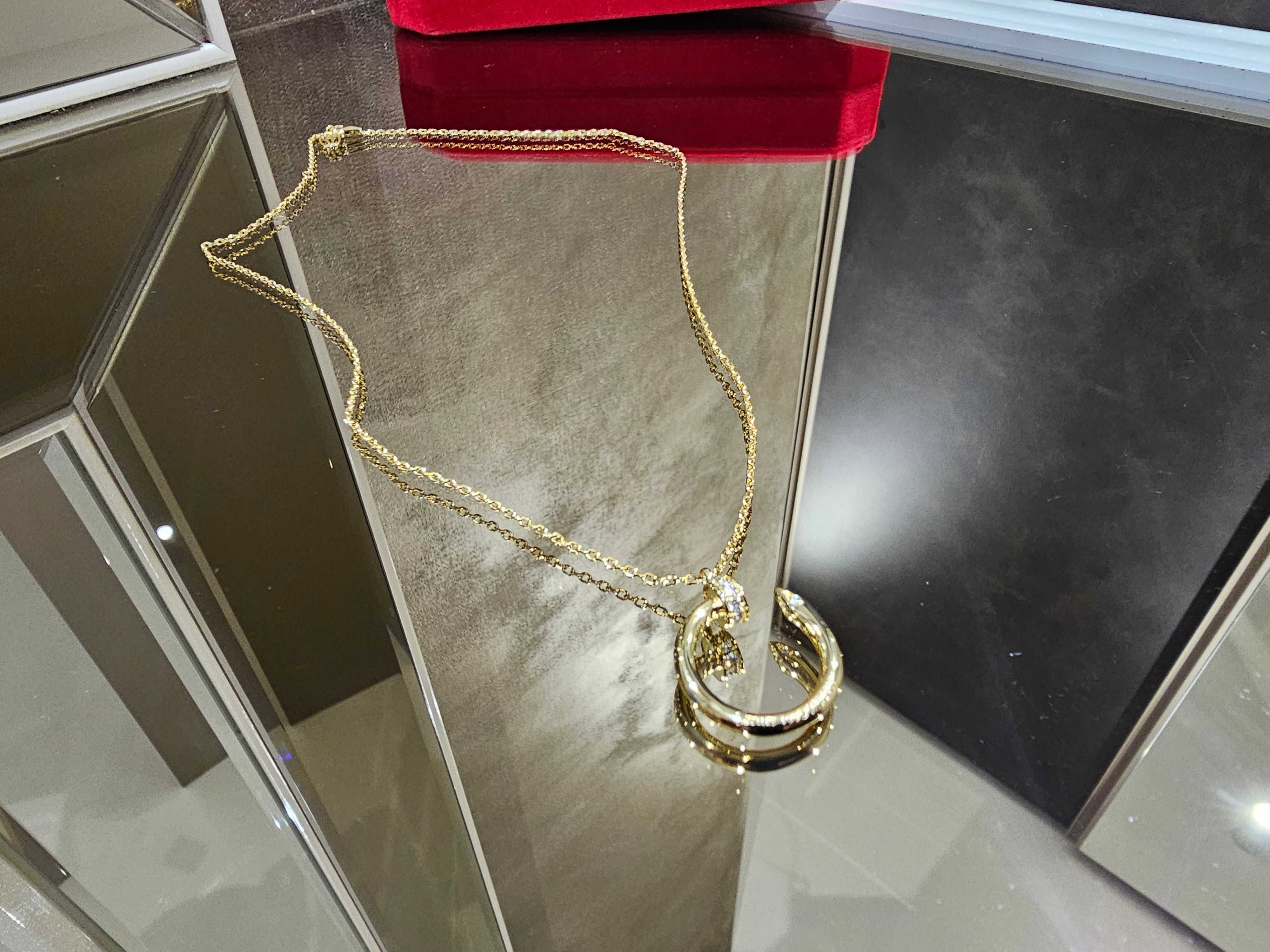 CARTIER Nail Juste un Clou Gold Diamonds Pendant Дамско Колие Пирон