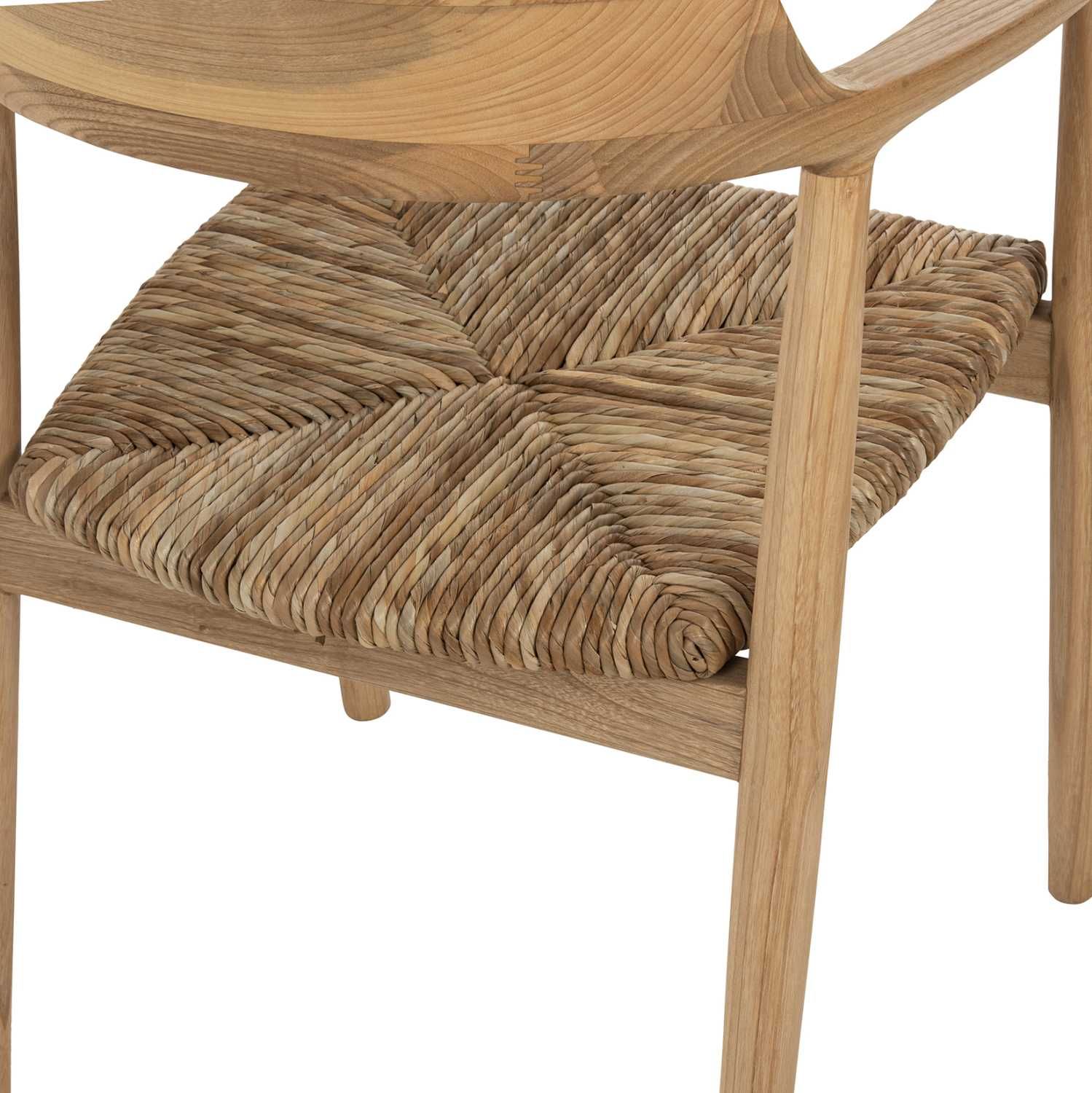 Трапезен стол HM9634.01, Дърво SUNGKAI и седалка от слама