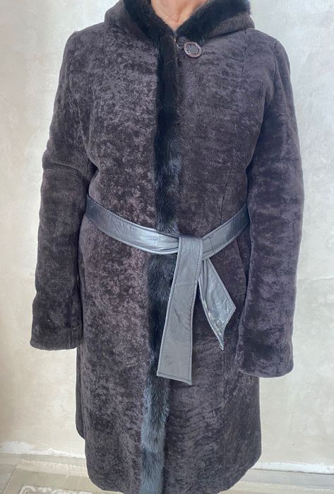 Шуба мутон с норкой