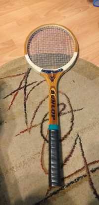 Rachetă tenis vintage cadru din lemn Dunlop