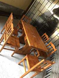 Masa + 6 scaune lemn masiv
