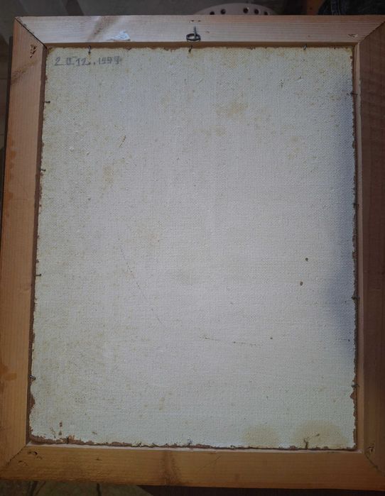 Tablou pictat in ulei pe placaj, peisaj, drum de munte