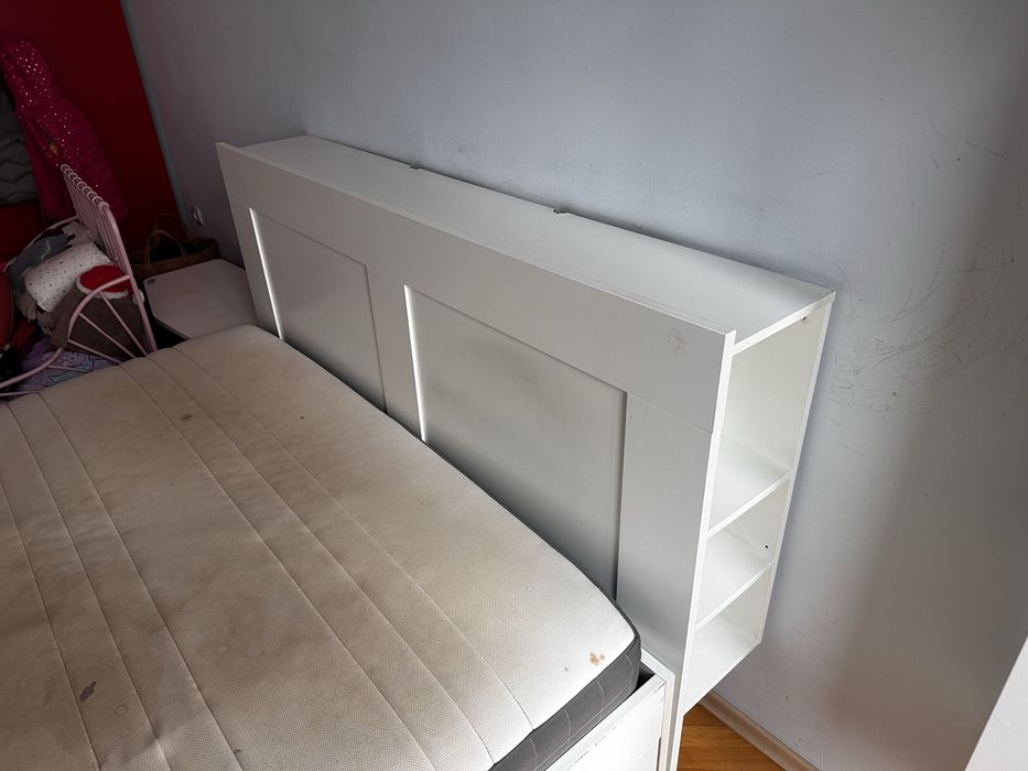 IKEA BRIMNES спалня с чекмеджета и табла – 160x200 см + матрак