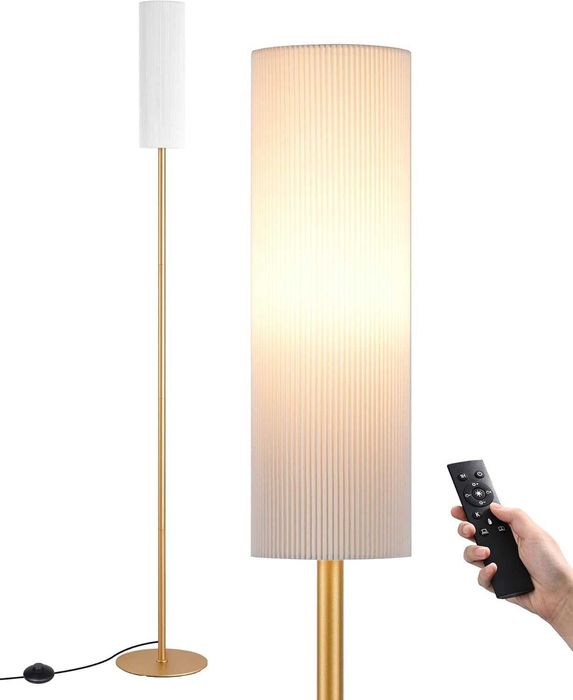 EDISHINE златна LED стояща лампа 165см с дистанционно и димер
