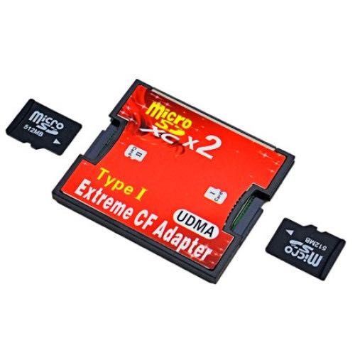 Adaptor 2 x Micro SD card la CF card, Compact Flash Type I, cod 272