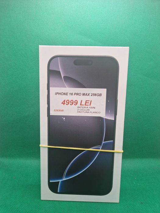 Iphone 16 Pro Max 256GB, baterie 100%, Lazar Amanet Crangasi, 53836
