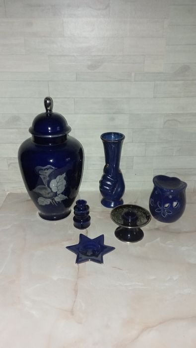 urna din portelan cobalt