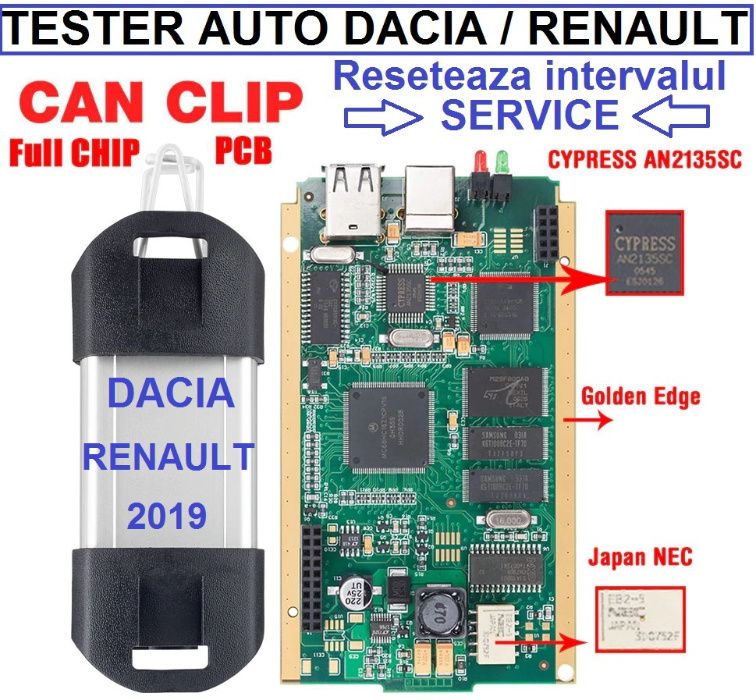 Can Clip 2 Tester Auto Renault/Dacia update 2022 Versiune Profesionala