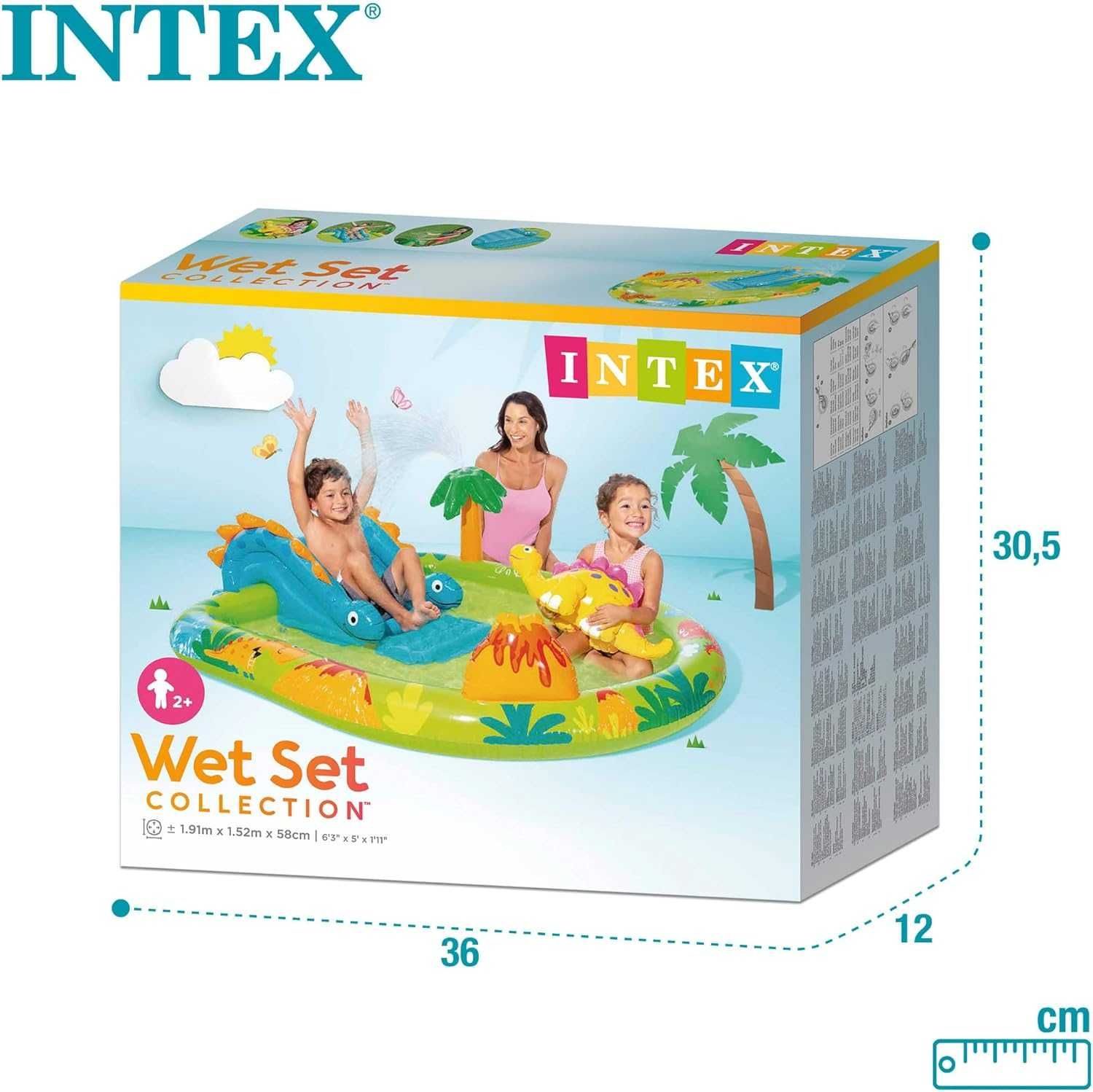 Център за игра Intex, дино / Надуваем център за игра с пързалка Нов