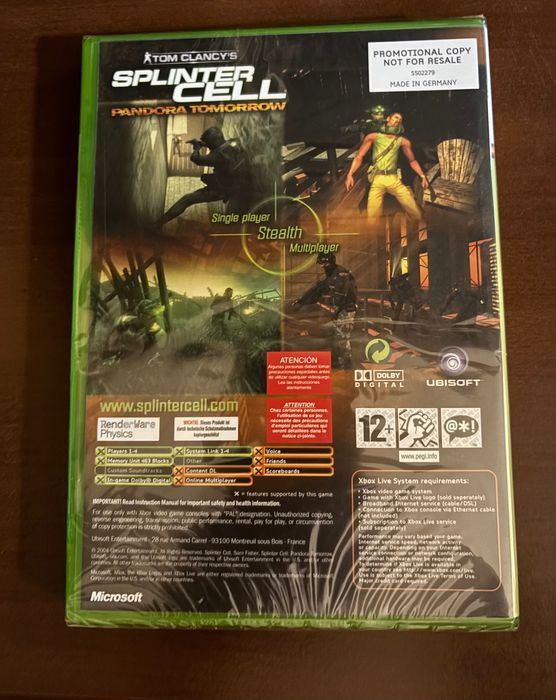 Splinter Cell: Pandora Tomorrow (промо копие, неразпечатвана)