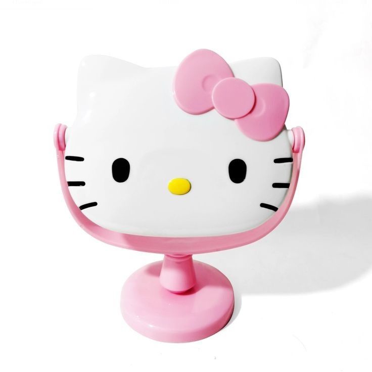 Oglindă pt makeup Hello Kitty roz siclam sau roșu Oglindă cu picior