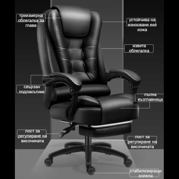 Масажен офис стол – Лукс, комфорт и релакс докато работите!