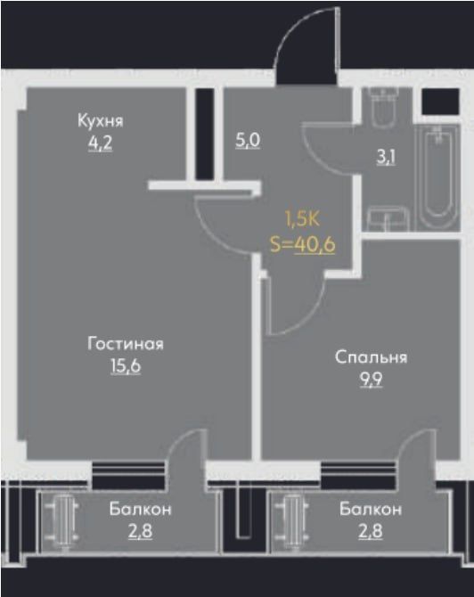 Продается 2хком новостройка на Дархане