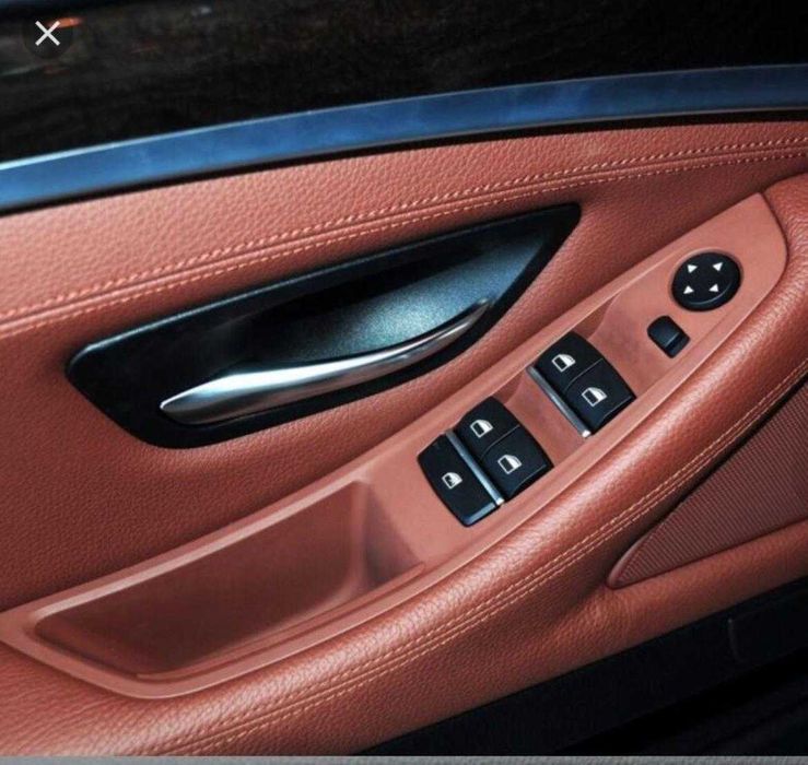 Mâner interior usa sofer stanga rosu maro BMW seria 5 F10 F11 F18