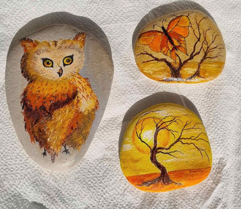 Камъче ръчна изработка,рисувано