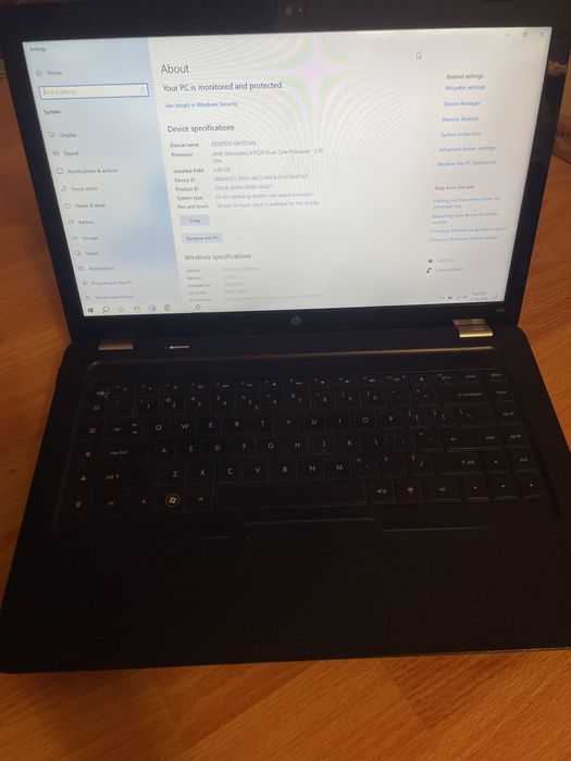 Laptop HP G62  AMD Athlon 2.10 Ghz