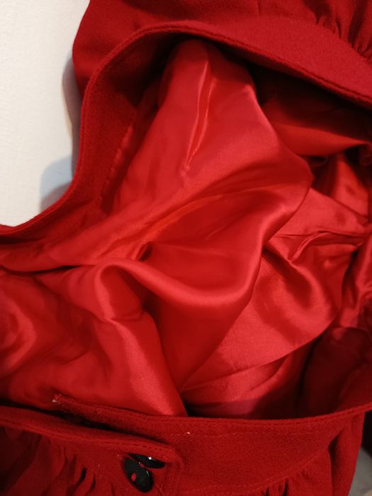 Fusta midi roșie vintage eleganta mărimea S sezon rece dama 36