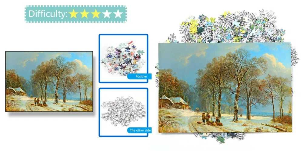 Puzzle "Winter Landscape" 1000piese. Marime 75x50cm Nou ambalat!
