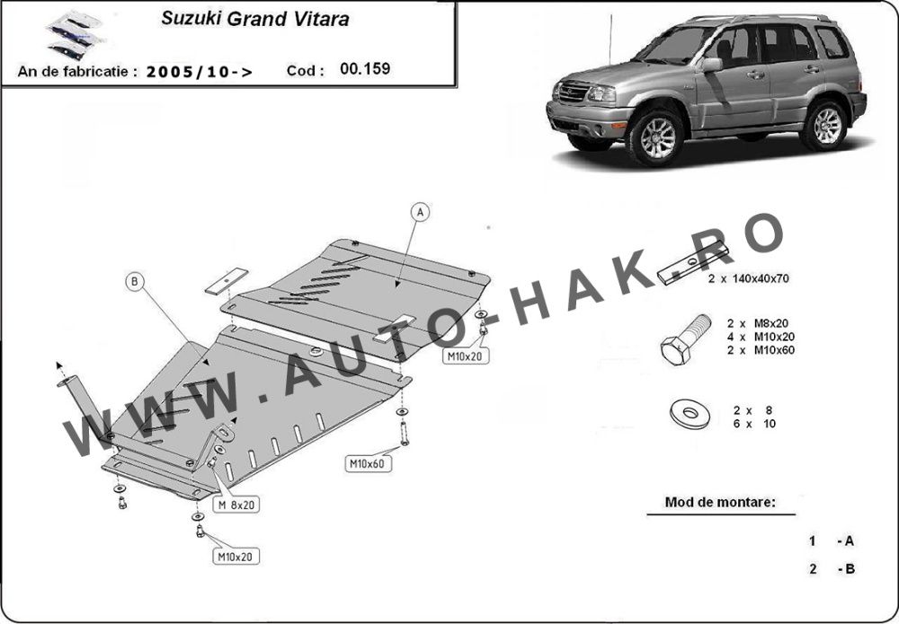 Scut metalic cutie de viteze si diferential Suzuki Grand Vitara 2005-p
