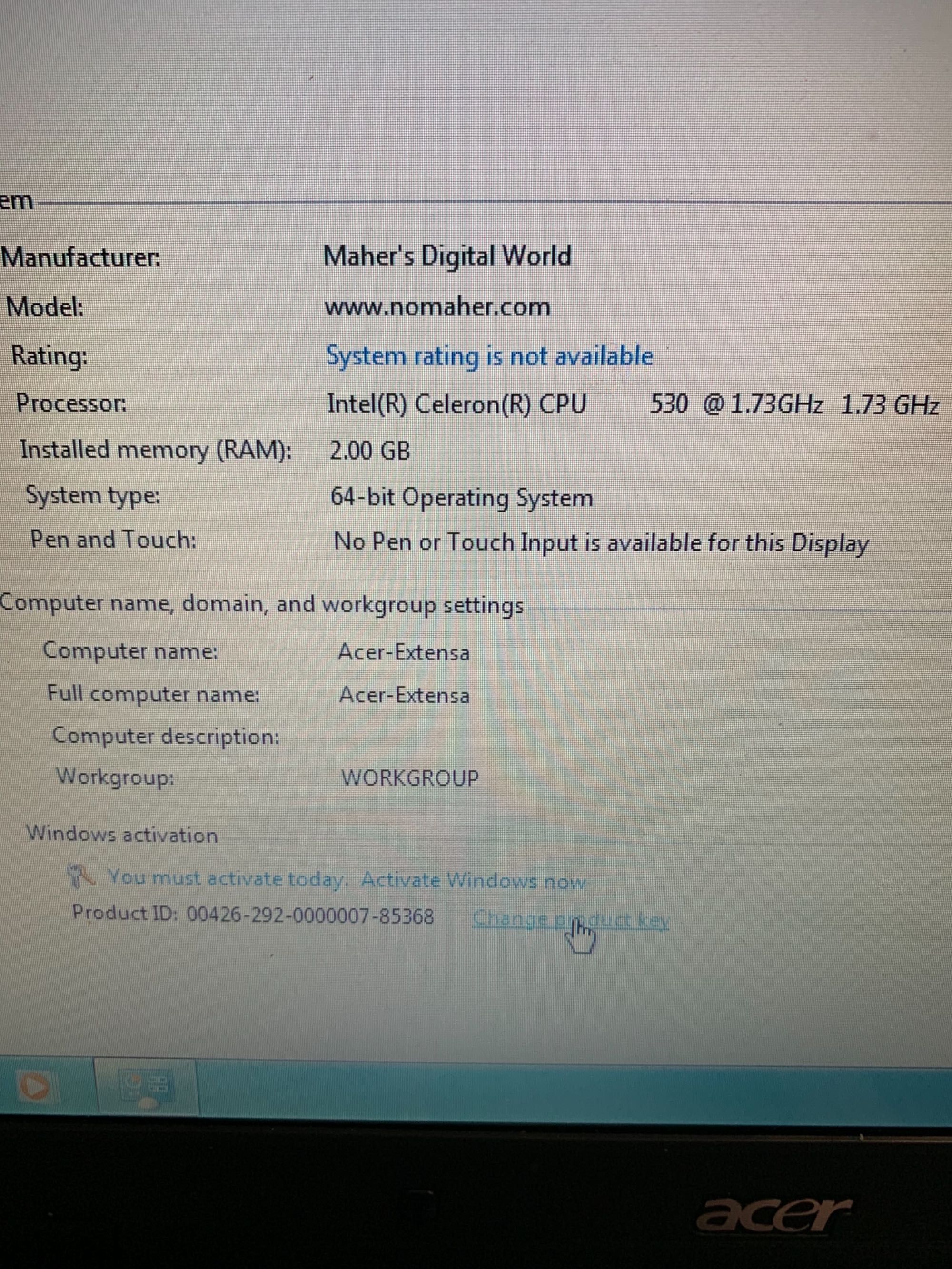 Acer Extensa 5220