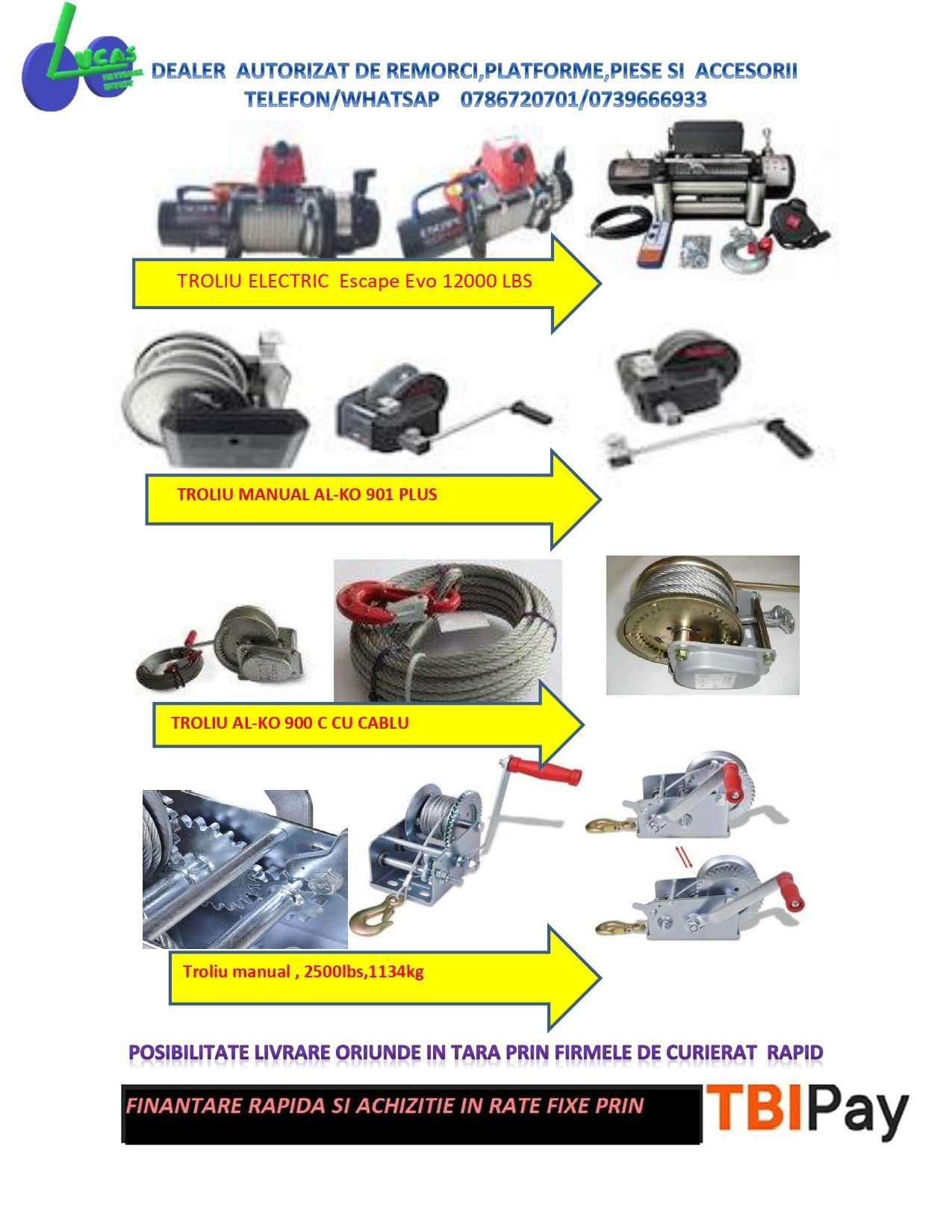 Piese si accesorii noi pentru Remorci si platforme auto