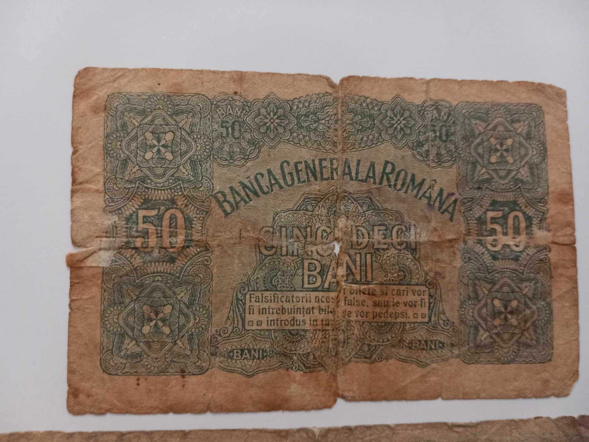 Lot 3  bancnote BGR  (50 Bani si 1 Leu  1917)