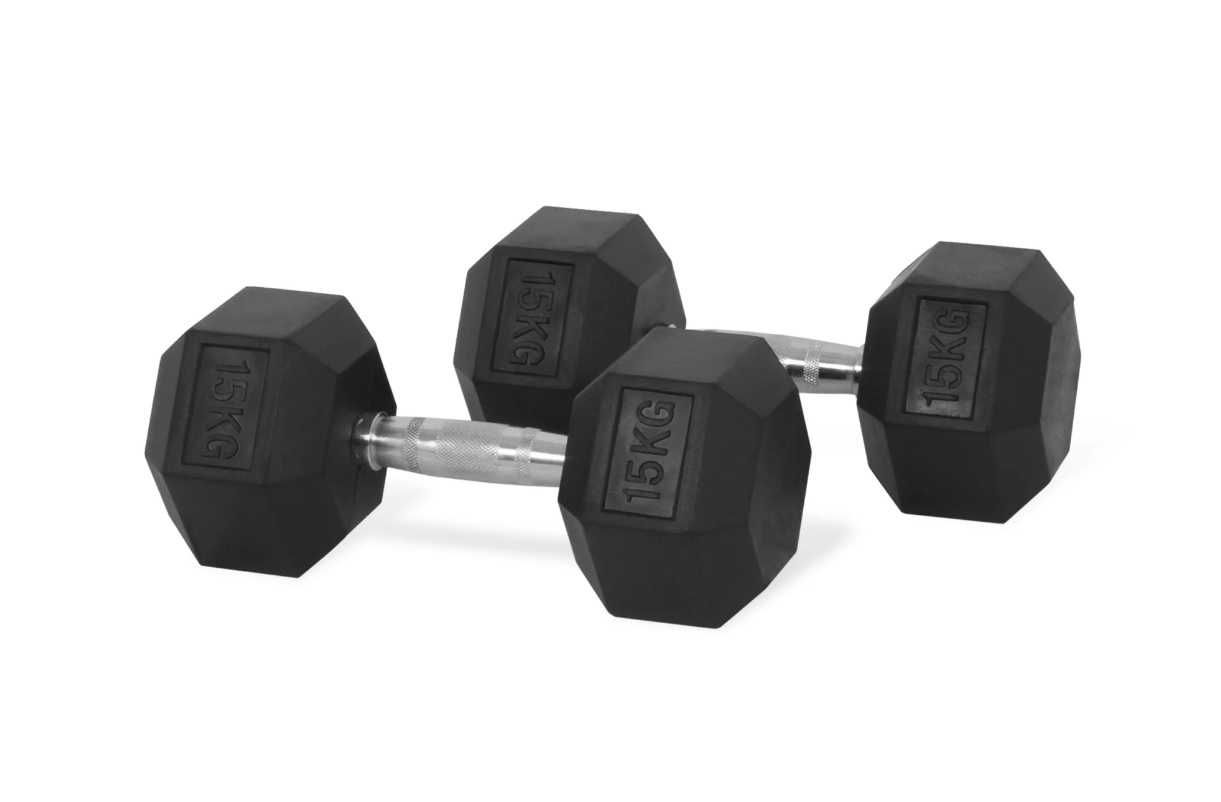 Дъмбели Хекс Pro , Фиксирани Гири HEX 2 × 15 кг, Dumbbells