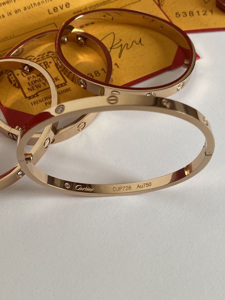 Brățară Cartier LOVE 17 Rose Gold 750 Slim cu Diamante