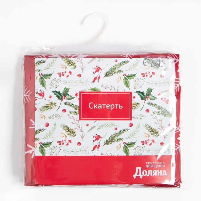 Скатерть новогодняя "Снежинки" 145*260 см