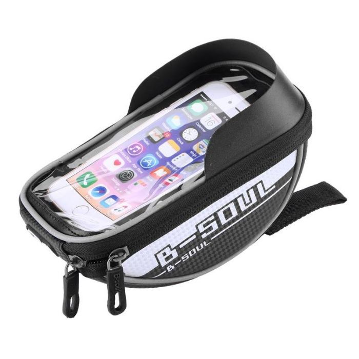 Borseta pipa gri-negru bicicleta smartphone touch marimea L Protectie